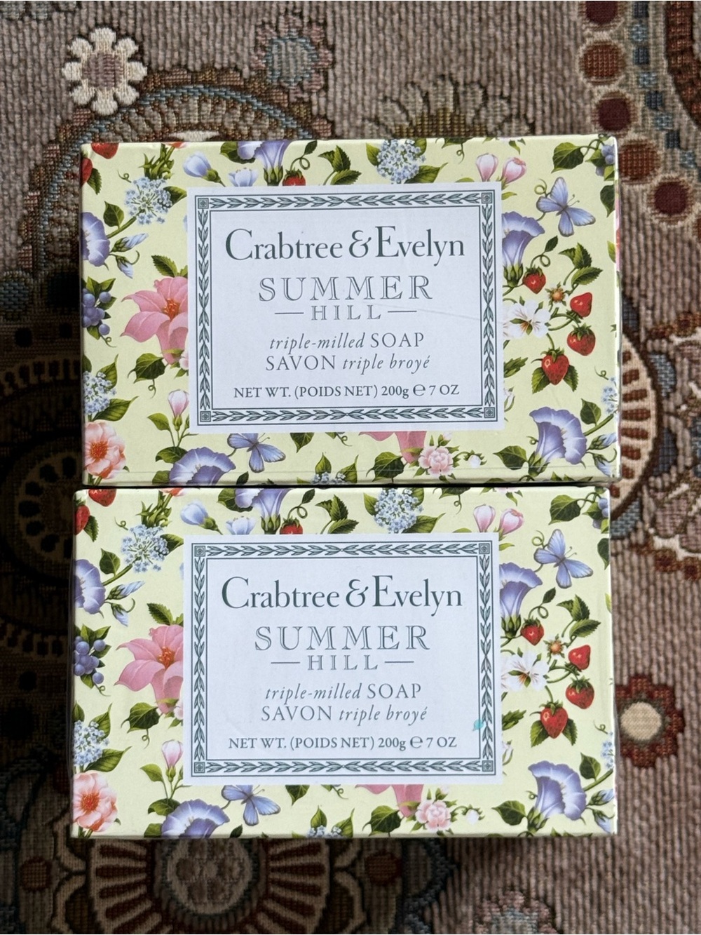 Crabtree & Evelyn Summer Hill Soap Bar 2 Pack NEW SEALED
